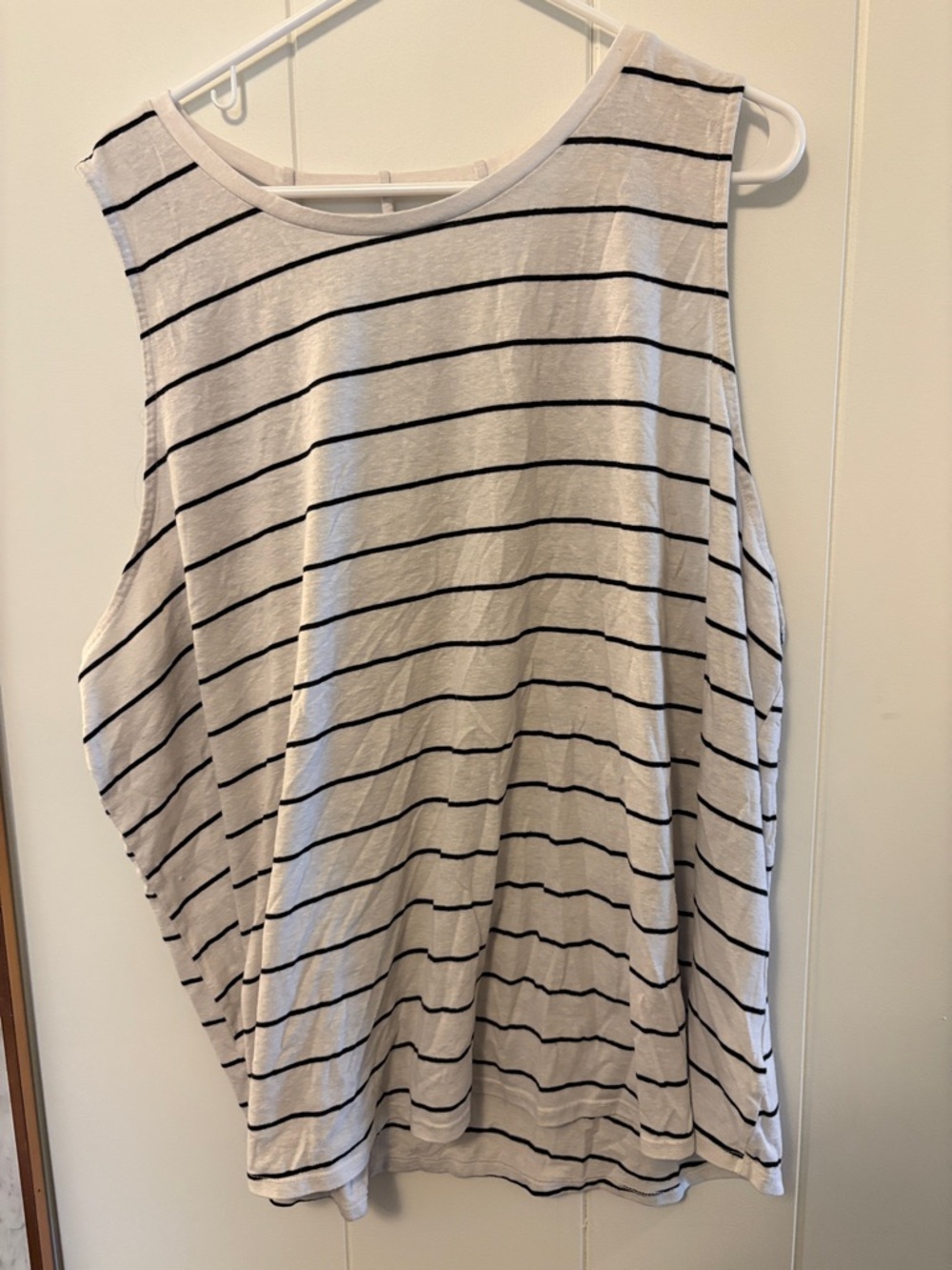 Striped White and Black Women's Tank Top